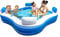 Creative Kids - Quadratischer Schwimmbad - Aufblasbar - 4 Liegestühle - 183 x 183 x 51 cm - Getränkehalter - Kopfstützen