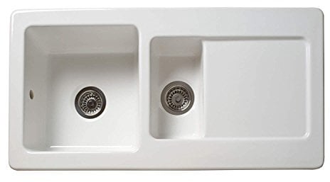 Reginox RL501CW 1.5 Bowl Reversible Inset Ceramic Sink White
