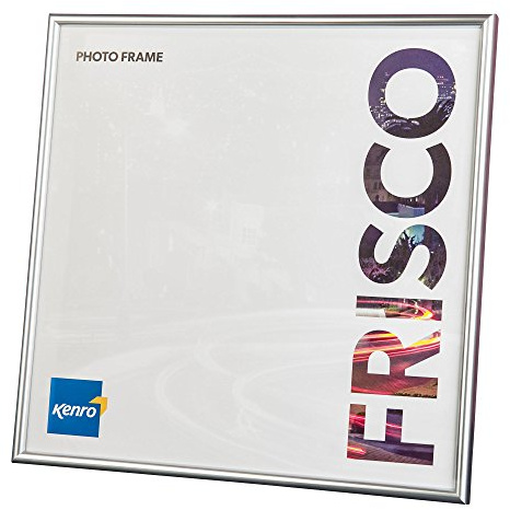 Kenro Frisco Plastic Picture Frames (Box of 1) - 8x8 / 20x20cm Freestanding or Wall Hanging Stylish Photo Frame with Glass Front - Silver