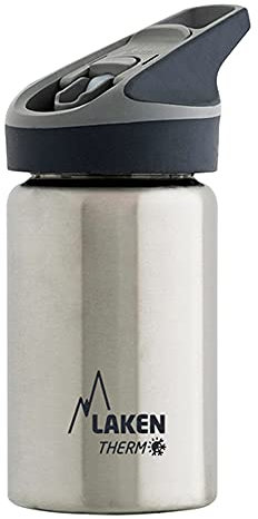 Laken Jannu Botella Térmica Acero Inoxidable 18/8 y Doble Pared de Vacío, Unisex adulto, Plateado, 350 ml