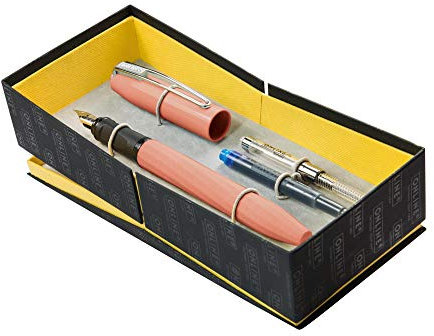 ONLINE Set mit Füllhalter Slope Sunny Peach, Iridiumfeder M, inkl. Konverter und Kombi Tintenpatrone, ergonomisches Griffstück, Füller für Rechtshänder, Schulfüller, in hochwertiger Geschenkbox
