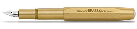 Kaweco BRASS SPORT Fountain Pen I Exclusive Brass Reservoir Pen for Ink Cartridges Including Retro Metal Box I Writing Instrument 13 cm I Nib: BB (Extra Broad)