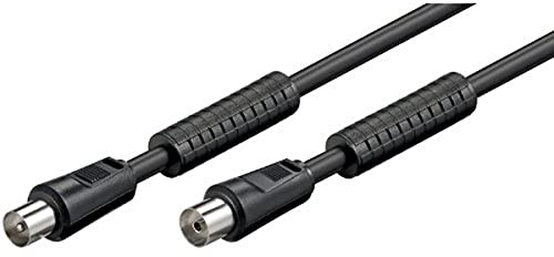 Goobay 27472 Antennenkabel mit Ferrite (80 dB), 2x geschirmt, Koax-Stecker > Koax-Buchse (vollständig geschirmt)