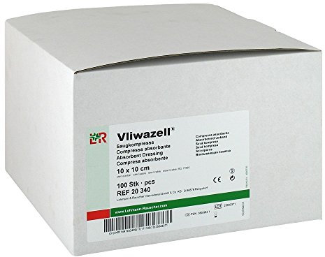 Vliwasoft 20340 Verbände, Vliwazell, unsteril, 10 cm x 10 cm (100-er pack)