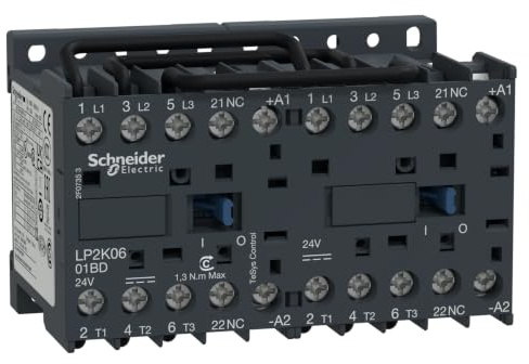 Schneider Electric TeSyS K Wendeschütz 24V dc-Spule, 3-polig, 690V ac / 9 A 24V dc 4 kW 3 Schließer Motorsteuerung,