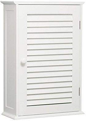 Premier Housewares Armoire Salle de bain 1 porte Blanc / Meuble Salle de Bain/ 57 x 39 x 17 cm