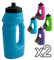 Botella de agua para el gimnasio, con asa, de plástico, muy práctica, capacidad para 700 ml, color azul, tamaño Pack of 2 - Sports Bottles, 0.31