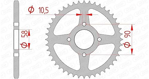 Stahl-Kettenrad AFAM 520-45Z (Silber)