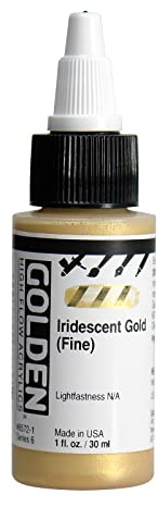 GOLDEN High Flow Acrylics, Iridescent Gold (Fine), 1 fl. oz. Bottle