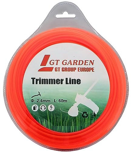 GT Garden Fil de Coupe pour débroussailleuse et Multifonction 4 en 1-60 mètres