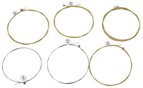 BQLZR Goldene 012-053 1253 CA60-M Metall Fret Draht Stahl Saiten Ersatz F篓鹿r Akustische Klassische Gitarre Pack von 6