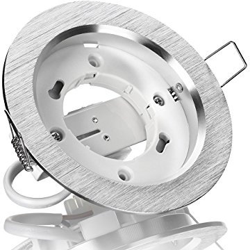Alu Einbaurahmen GX53 Superflach Einbaustrahler Aluminium farbe Alugebürstet 230V LED SMD Leuchtmittel geeignet