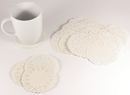 Tassenuntersetzer -K&B Vertrieb- Tischdeckchen Papiertassendeckchen Untersetzer Papier Weiß (100 Stück)