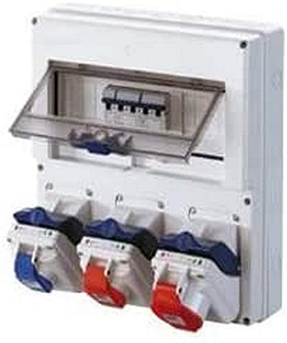 Gewiss - Kombibloc ASD Quadrat - Wandmontage - 1 Steckdose 2P+T 16A + 1 Steckdose 3P+T 16A + 1 Steckdose 3P+T 32A - IP44