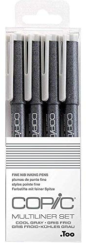 Copic Multiliner Cool Gray Ink Marker Set - i0.05/0.1/0.3/0.5j