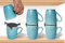 ELYPRO Coffee Mug Organizers and Storage, Kitchen Cabinet Shelf Organizer - Cupboard and Pantry Organization, Expandable Stackable Gadget for Tea Cup and Coffee Mugs, Save Space, Organize, 6pk (Black)