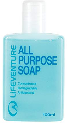 Lifeventure All Purpose Biodegradable and PH balanced Bottled Soap Ideal For Travel, Camping And Wilderness, Blue, 100 ml