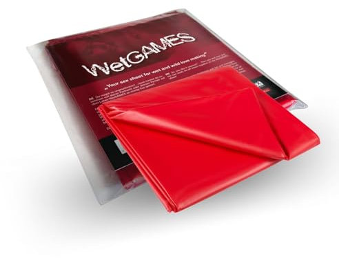 JOYDIVISION SexMAX WetGAMES Laken rot I Bettlaken 180 x 220 cm I PVC Laken für Partnerspiele & Massagen I Nässeschutz für Bett I waschbar bis 30°C I Bed Sheets waterproof