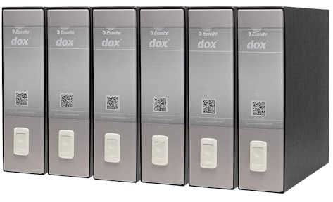Rexel Dox Aktenordner (DIN A4 Inhalt) 6 Stück Grau