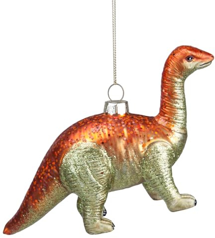 BUTLERS Weihnachtskugel Dinosaurier Hang ON | Christbaumkugel Glas, Weihnachtsbaumschmuck lustig, kreative Baumschmuck für Weihnachten, Weihnachtsdeko für Girlande & Weihnachtsbaum Deko