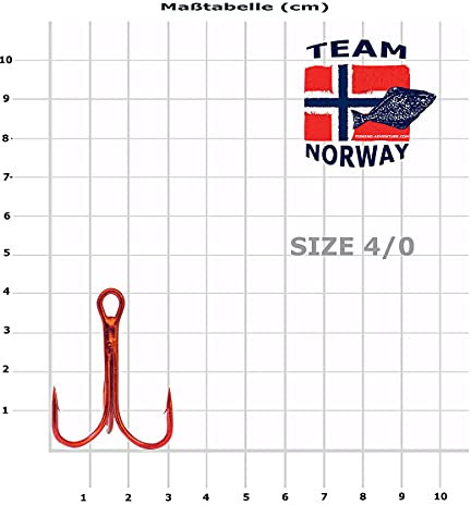 Team Norway Meeres Drilling Rot 25 STK. Hakengröße 4/0