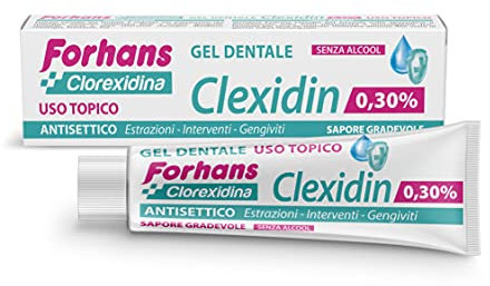 Forhans Clorexidina, Gel Dentale Clexidin 0,30%, Gel Pronto Intervento ad Uso Topico con Clorexidina, Azione Antisettica e Antibatterica, Senza Alcol, Sapore Gradevole, 50 ml