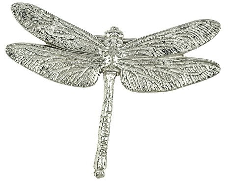 Ladycrow Ring mit Libellen-Motiv, poliertes Zinn, mittelgroß