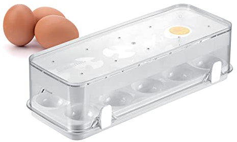 Tescoma 891834 Purity Contenitore Igienico Frigorifero per 10 Uova, Plastica, Trasparente