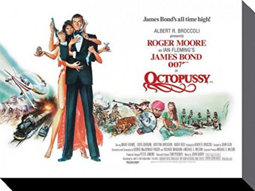 1art1 James Bond 007 Poster Octopussy, Roger Moore Bilder Leinwand-Bild Auf Keilrahmen | XXL-Wandbild Poster Kunstdruck Als Leinwandbild 40x30 cm