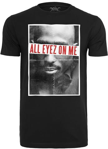 Mister Tee Herren T Shirt Kurzarm 2Pac All Eyez On Me Black, M