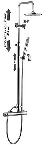 Paffoni ZCOL621CR Colonna doccia regolabile MASTER TOP completa di: deviatore, supporto scorrevole tondo, doccia MASTER in metallo, miscelatore SK168RCR