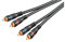 Goobay 50433 Câble de Connexion Stéréo 2 x Cinch, Blindage Double, Noir, 0.2m Longueur de Câble