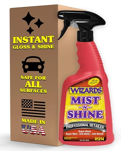 WIZARDS - Mist-N-Shine Professional Detailer, High-Gloss Car Detailing and Surface Cleaner Spray (22 oz.)