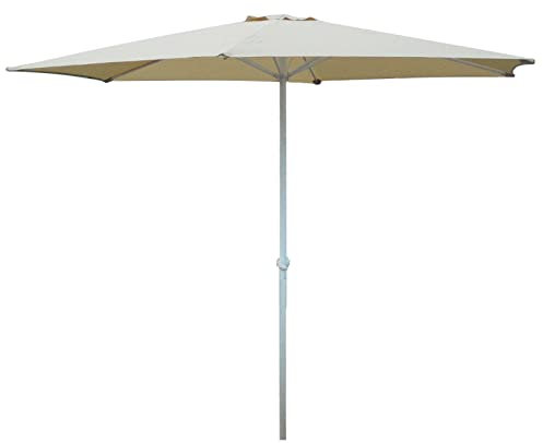 DEMA Kurbel Sonnenschirm Kurbelschirm Gartenschirm Marktschirm Sonnenschutz 3 m beige