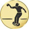 S.B.J - Sportland Pokal/Medaille Emblem, Motiv Boßeln, Durchmesser 50 mm, Gold
