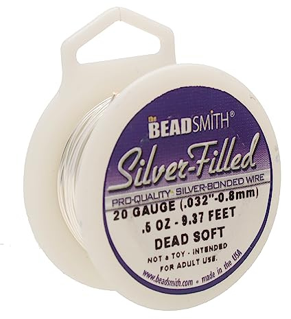 Silver Filled Wire - 20 Gauge Dead Soft Round - 0.5oz (9.38ft) by Beadsmith by Beadsmith