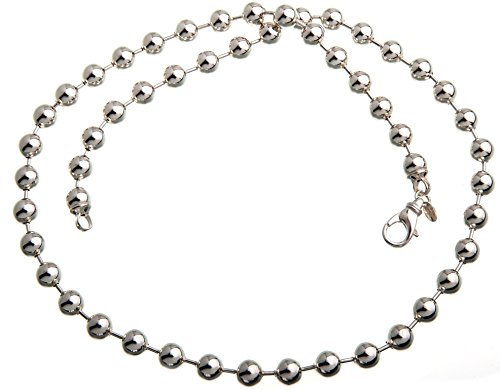 8mm Kugelkette - echt 925 Silber, Länge 80cm