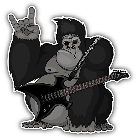 Monkey Guitar Music Funny Hochwertigen Auto-Autoaufkleber 12 x 12 cm