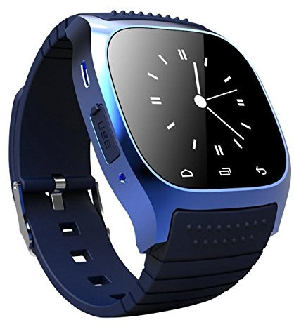 UNIQUEBELLA Bluetooth 1.4 Display Touch Screen Smart Watch for Samsung Galaxy S6 / S6 Edge Plus / Note 4, Sony Z4, Nokia, HTC ONE M9, Huawei, LG G4, and other Android SmartPhones, Blue