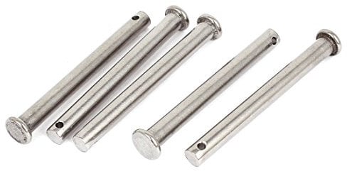 sourcing map 5 Stück Steckbolzen M8 x 80mm Splintstift Flachkopf Edelstahl Rund Splintbolzen Bolzen für Splintschrauben