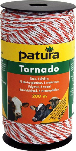 Patura Weidezaun Litze TORNADO 5x 0,20 Niro + 1x 0,30 Cu, 1x 200m