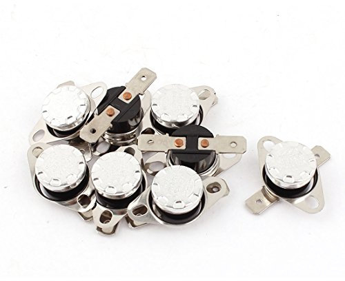 sourcing map Température Interrupteur Thermostat KSD301 250V 10A 75°C NC 8Pcs
