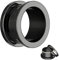 Treuheld® 20mm Flesh Tunnel Schwarz - Chirurgenstahl 316L / Edelstahl - Schraubverschluss mit Gewinde - Stahl Ohr Plug zum Schrauben