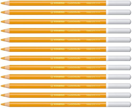 STABILO CarbOthello - Chalk-Pastel Pencil | Pack of 12 - Indian Yellow