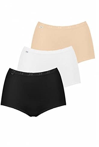 Sloggi Women's Basic+ Maxi Brief, White - Dark Combination 22 (3 Pack)
