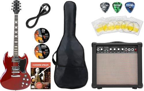 Rocktile Pro S-R E-Gitarre Heritage Starter Set + Zubehörset+ Amp