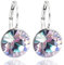 Ohrringe 925 Silber Kristalle Silberohrringe Klappverschluss Brilliantschliff NOBEL SCHMUCK