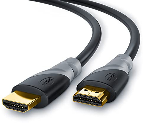 CSL - Câble HDMI 8k / 4k 2.1/2.0 10m - 8K @ 60Hz - 4K @ 120Hz - 48 Gbit/s - 3D - Ultra High Speed avec Ethernet - TV Blu-Ray PS5 Xbox Series X Switch - Noir - 10 mètres
