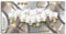 ARTLAND Wanddeko Leinwand Bilder Wandbild 100 x 50 cm Blumen Orchidee Digitale Kunst Weiß B3VZ silberne goldene Elemente