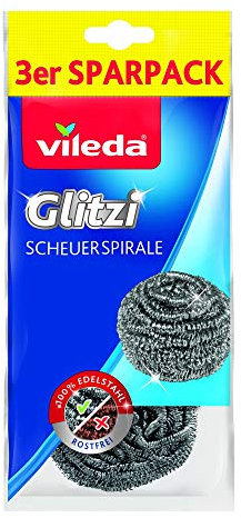 Vileda Glitzi Paglietta in Acciaio Inossidabile - 3 Pezzi